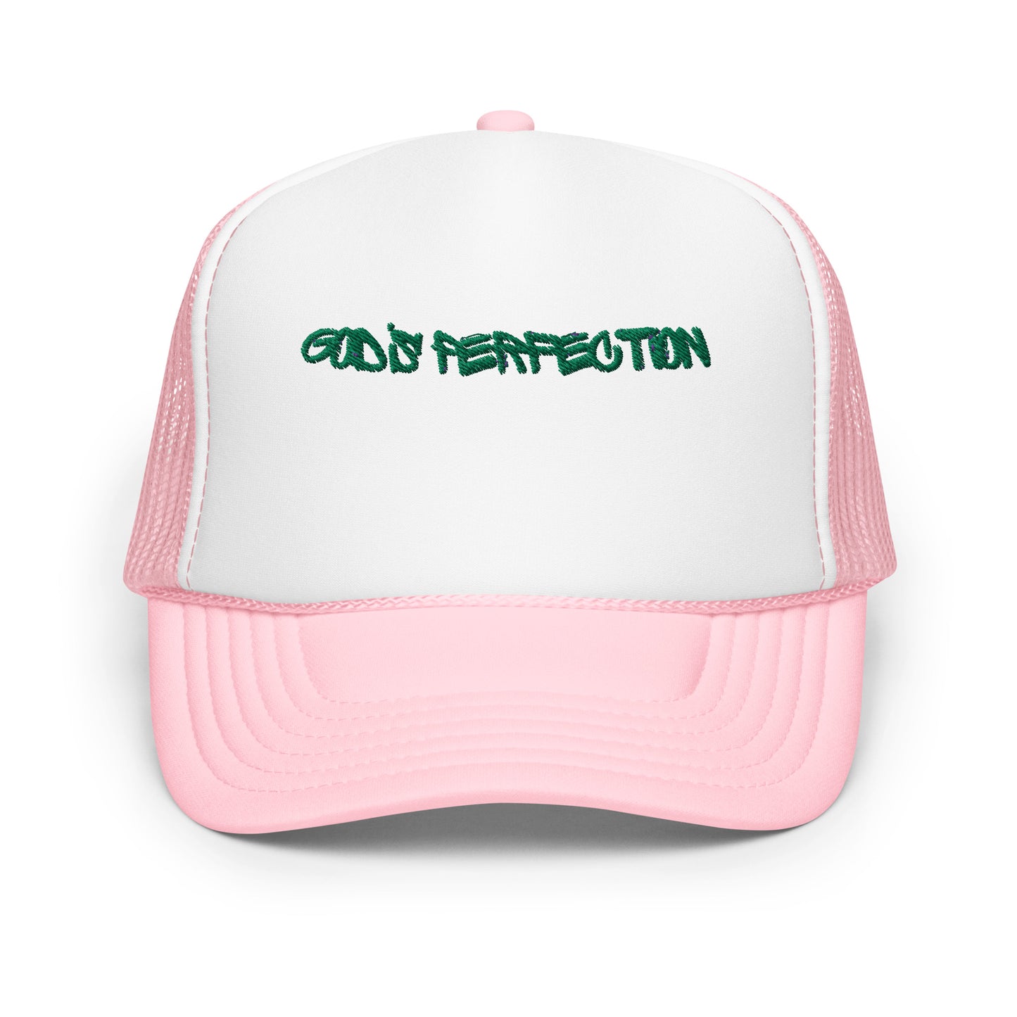 God's Perfection Pink Foam Trucker Hat