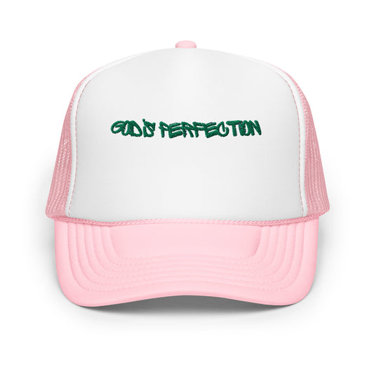 God's Perfection Pink Foam Trucker Hat